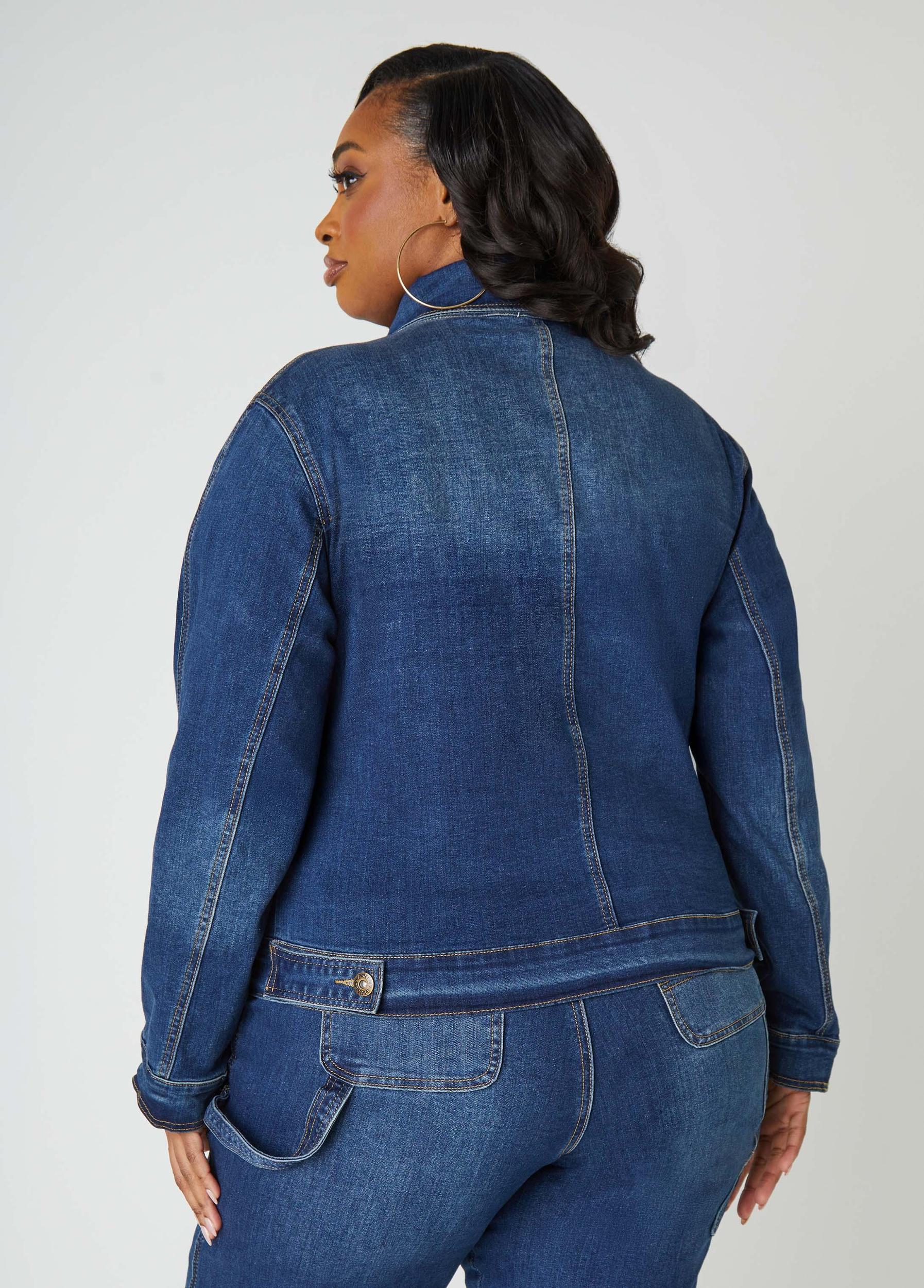 Drawstring Denim Jacket Product Image