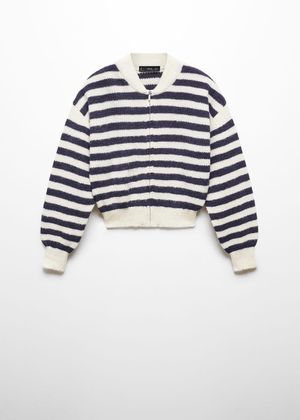 Mango Womens Zipped Knit Cardigan Product Image