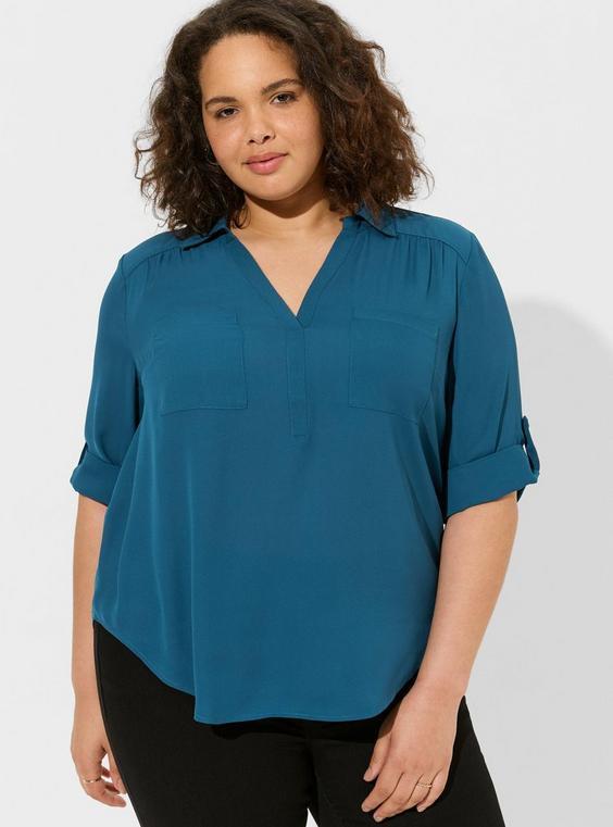 Harper Collared Pullover Blouse Product Image