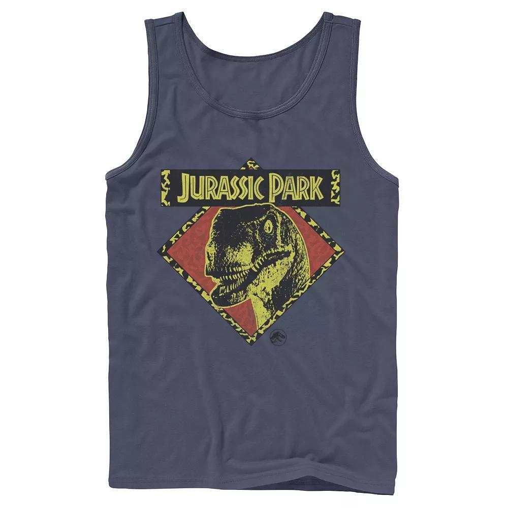 Men's Jurassic Park Distress Raptor Stare Tank Top, Size: Small, Grey Product Image