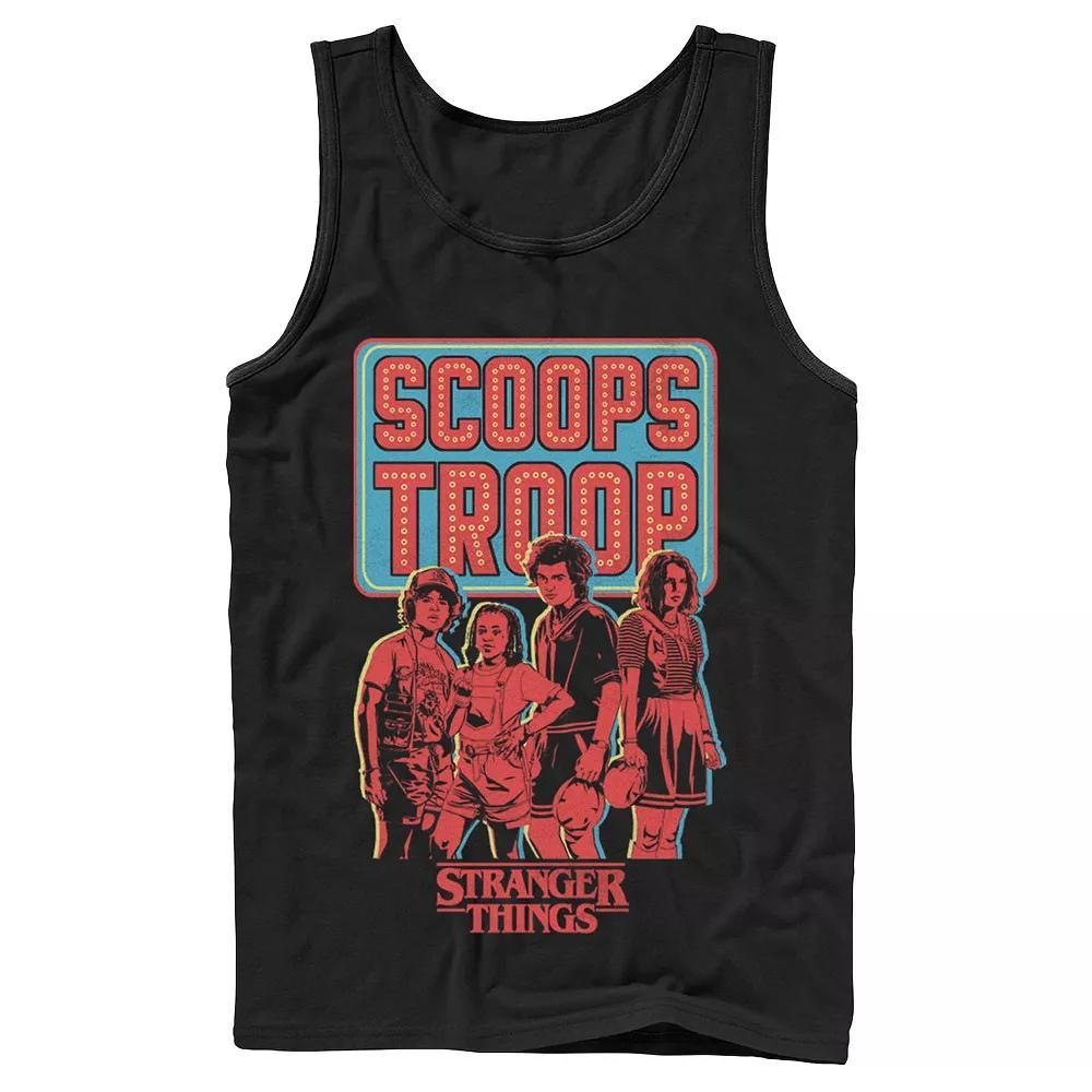 Men's Netflix Stranger Things Scoops Troop Portrait Tank Top, Size: Large, Black Product Image