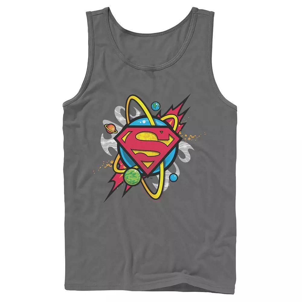 Men's DC Comics Superman Planet Chest Logo Tank Top, Size: XL, Grey Product Image