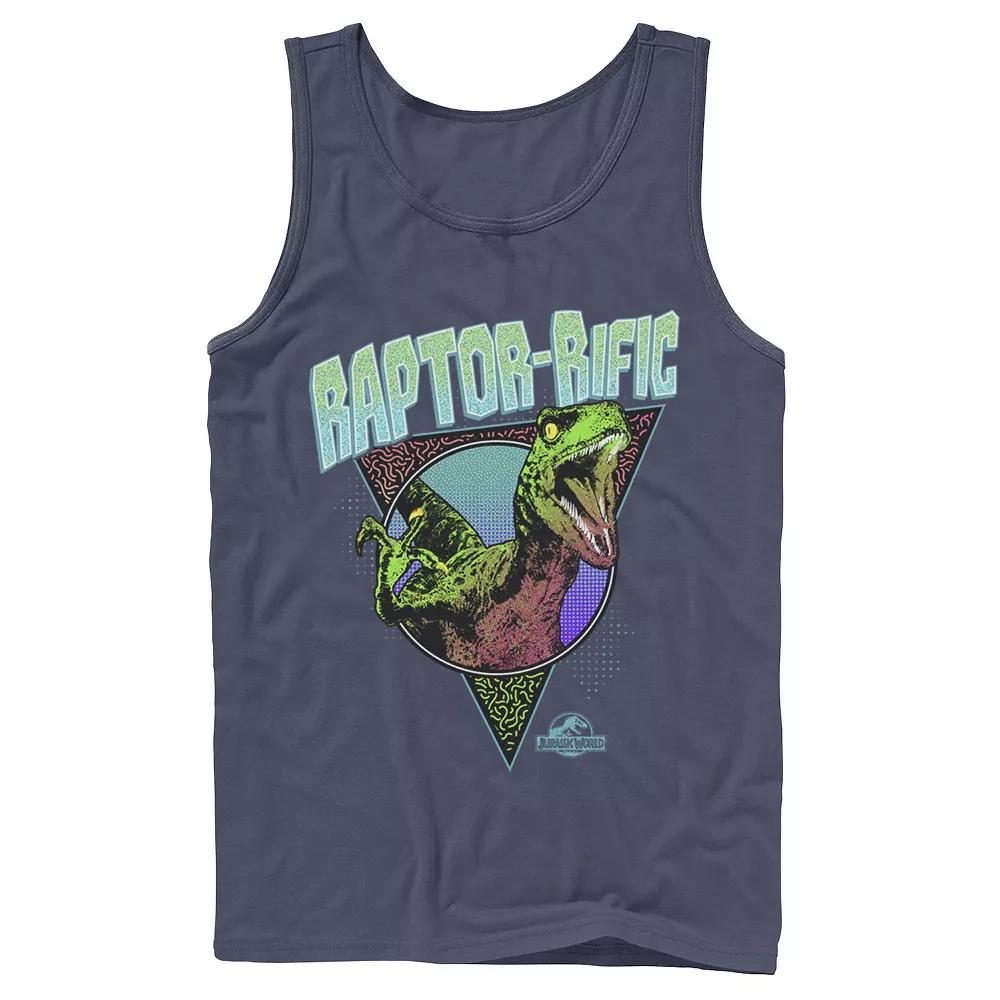 Mens Jurassic World 80s Retro Raptor-rific Dino Graphic Tank Top Product Image