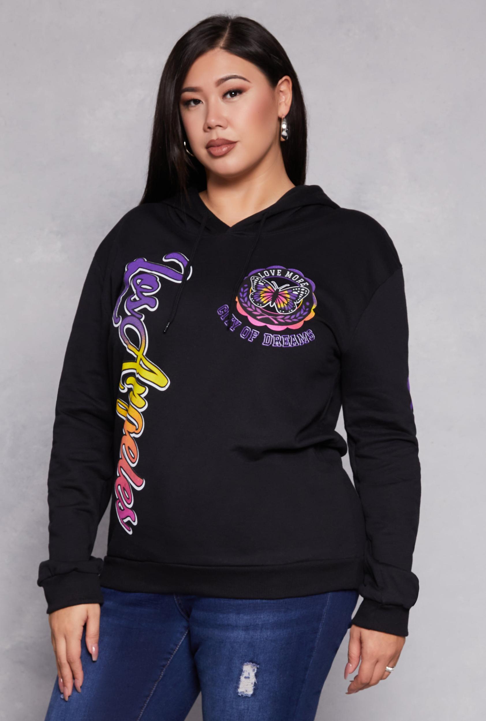 Womens Plus Size Los Angeles City Of Dreams Graphic Hoodie Product Image