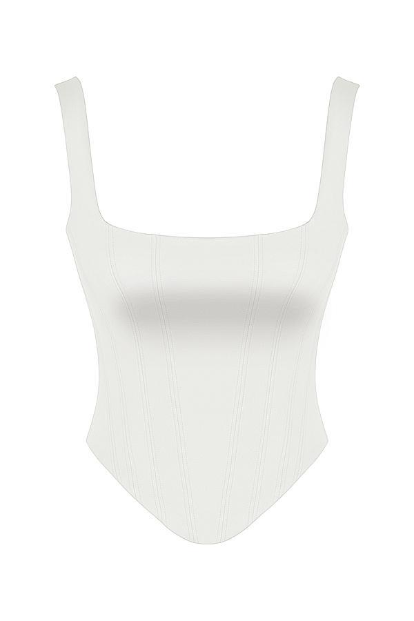 Rafa Ivory Satin Longline Corset Product Image