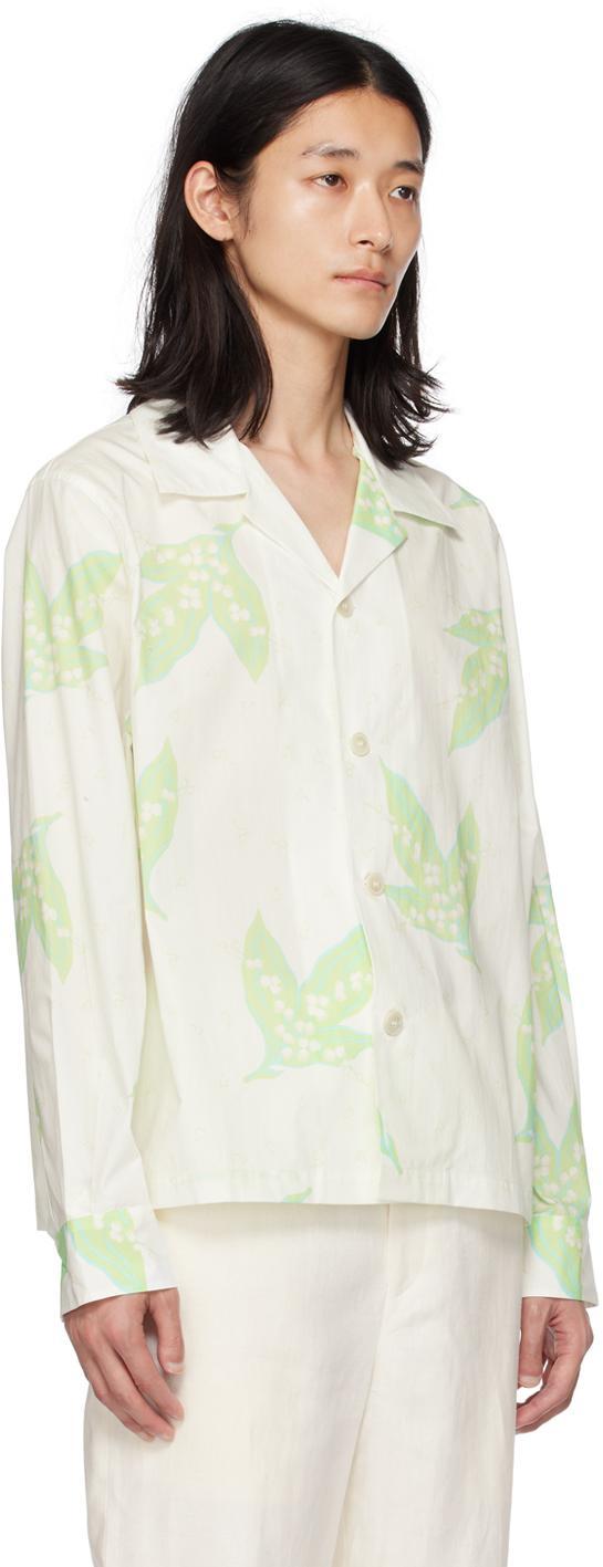 BODE White Lily Of The Valley Shirt In Wtgrn White Green Product Image