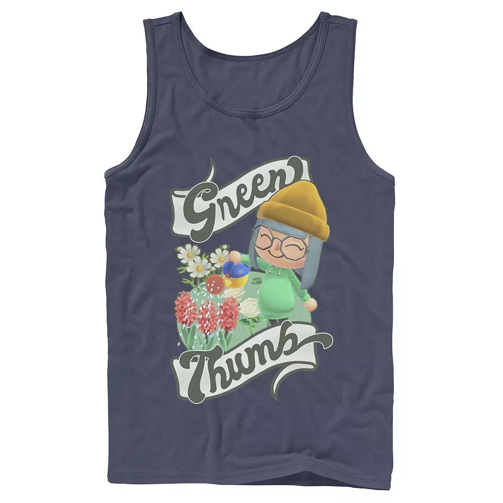 Men's Animal Crossing New Horizons Villager Green Thumb Tank Top, Size: Small, Blue Product Image