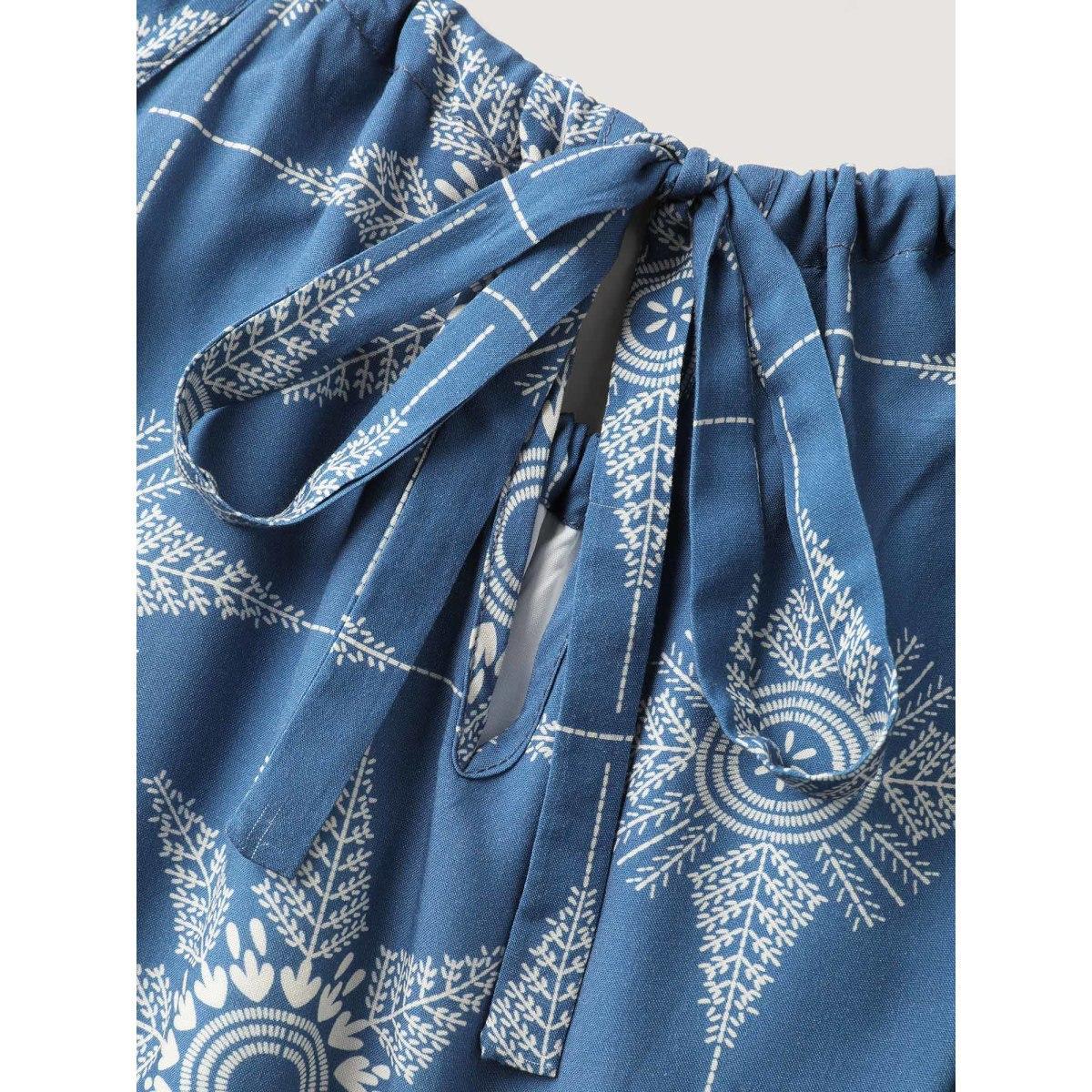 Plus Size Starry Print Sleeveless Pockets Midi Dress Mediumblue Women Round Neck Sleeveless Curvy BloomChic 30/6X Product Image