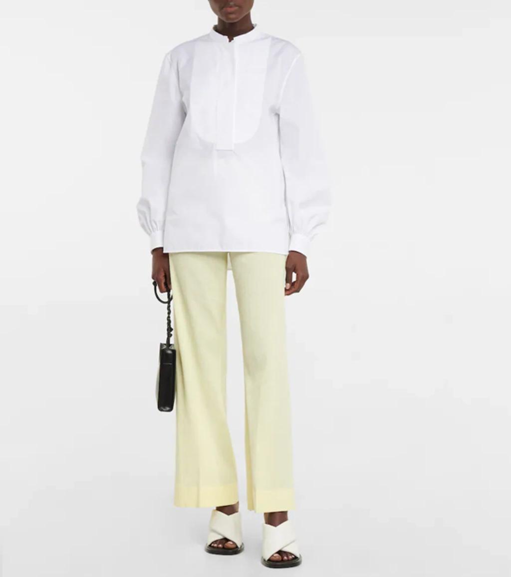 JIL SANDER High-rise Wide-leg Pants In Light/pastel Yellow Product Image