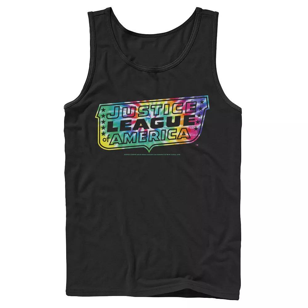 Men's DC Comics Justice League Tie Dye Logo Tank Top, Size: XL, Black Product Image