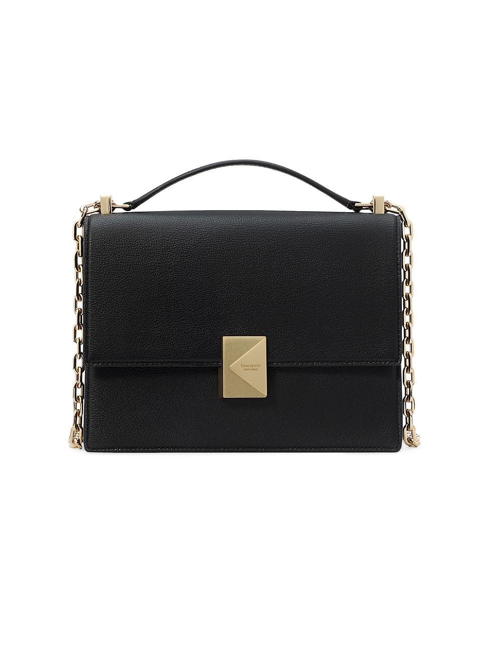 Womens Deco Pebbled Leather Chain Shoulder Bag Product Image