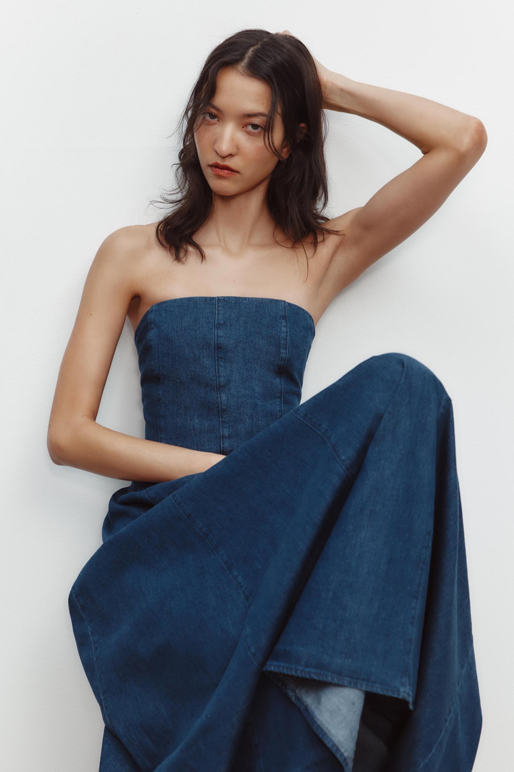 TRF DENIM MIDI DRESS Product Image