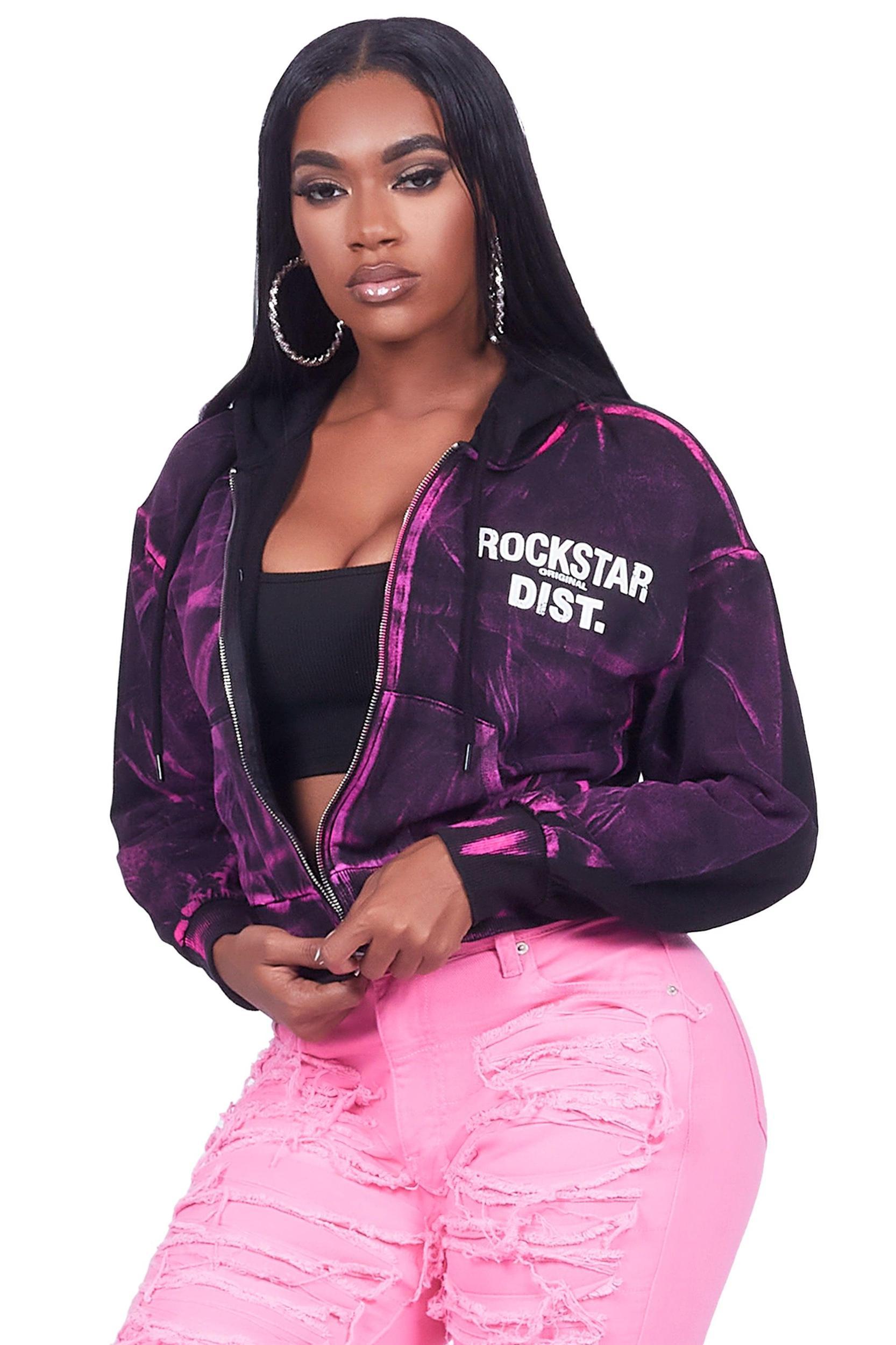 Karena Black Zip Up Hoodie Female Product Image