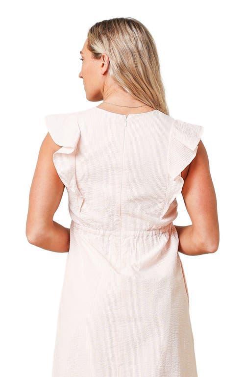 Hope & Henry Women's Organic Seersucker Flutter Dress in Light Pink Seersucker at Nordstrom, Size 8 Product Image