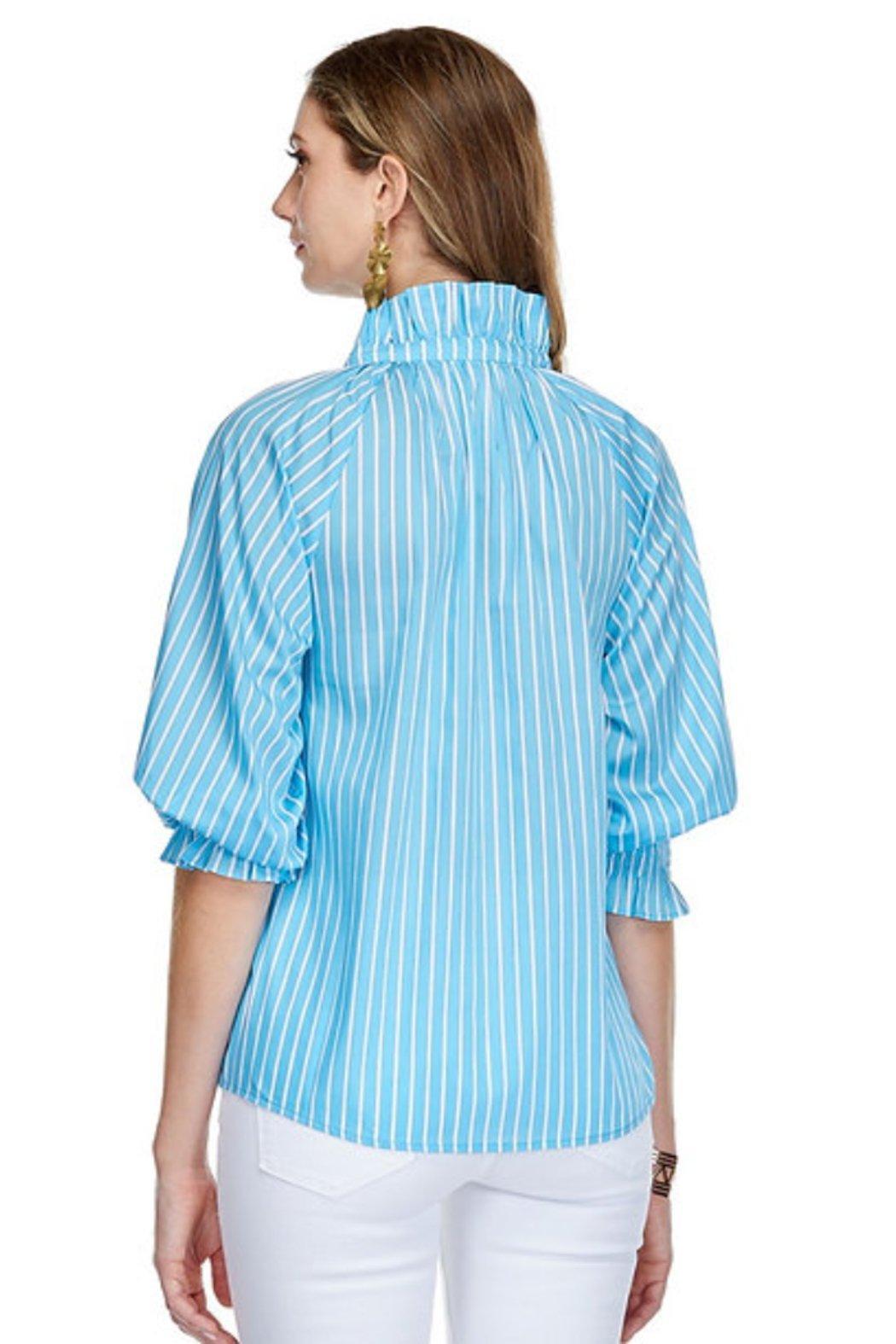 Gathers Neck 3/4 Sleeve Blouse Product Image
