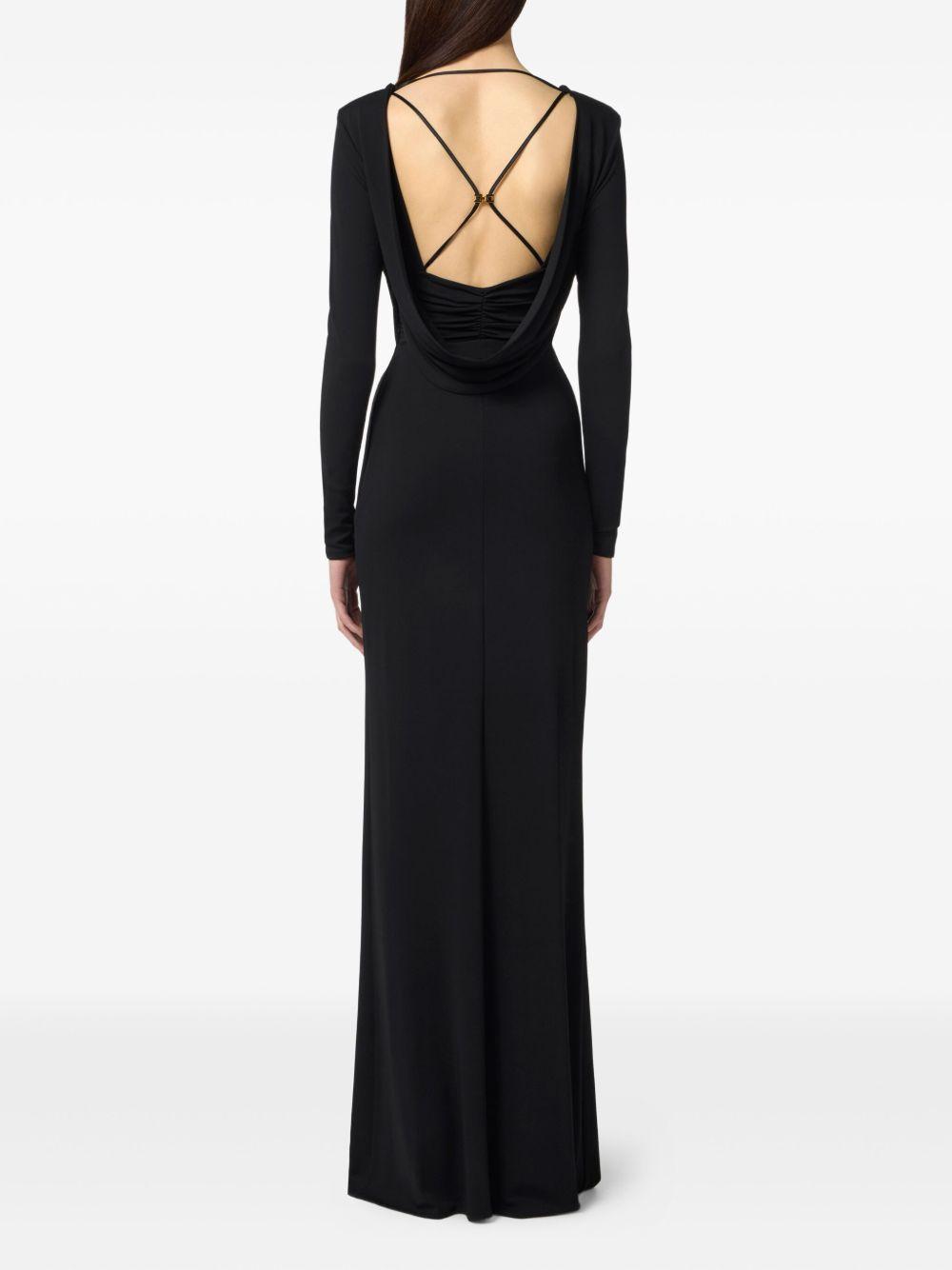 draped long-sleeve dress Product Image