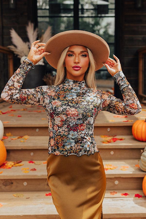 Fan Of Floral Mesh Top Product Image