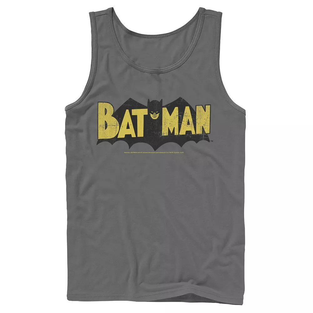 Men's DC Comics Batman Large Block Text Logo Tank Top, Size: Small, Grey Product Image
