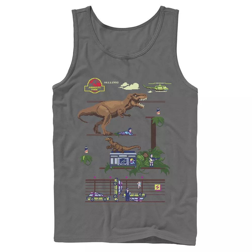 Men's Jurassic World Distressed Raptor Battle Tank Top, Size: XL, Grey Product Image