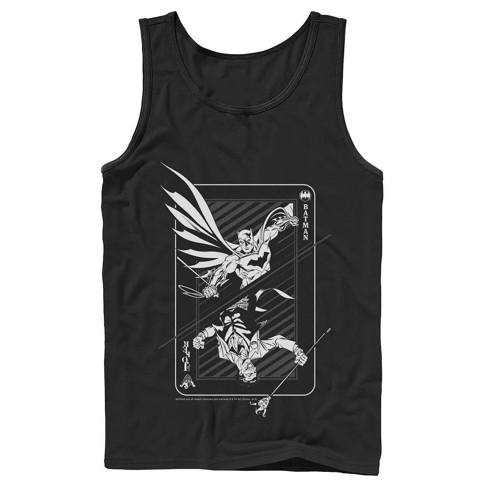 Men's DC Comics Batman And Joker Card Poster Tank Top, Size: XL, Black Product Image