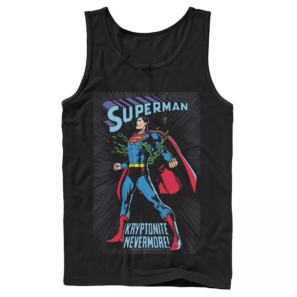 Men's DC Comics Superman In Chains Vintage Poster Tank Top, Size: Large, Black Product Image