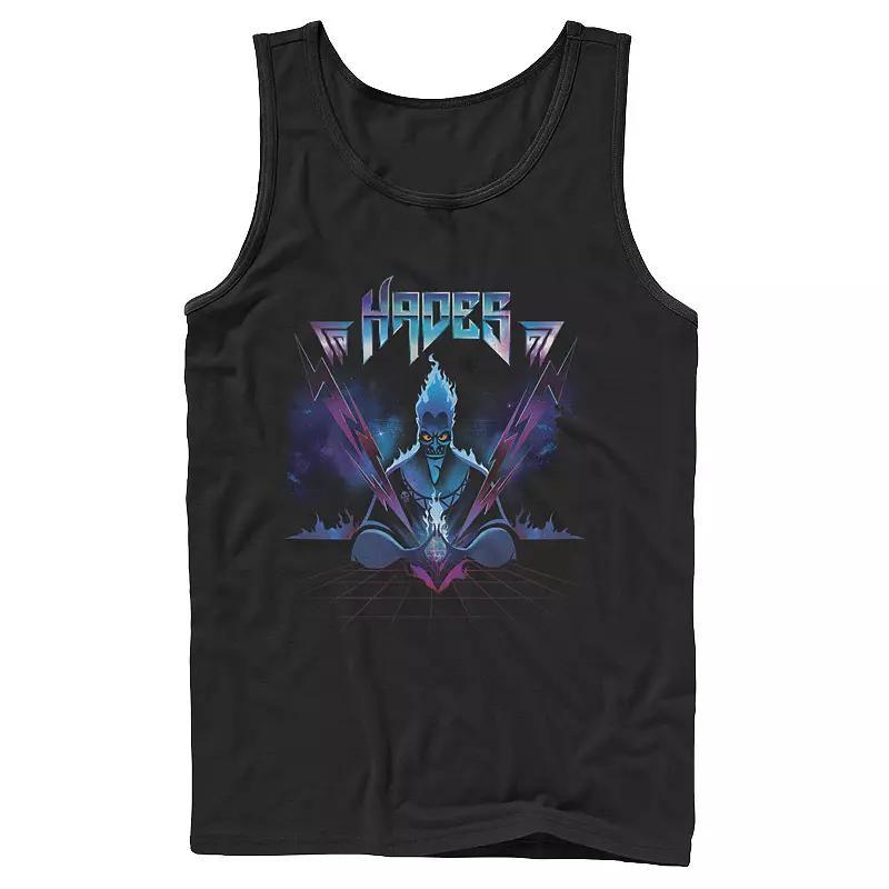 Men's Sunset And Mountain Waves Design Tank Top, Size: Small, Black Product Image