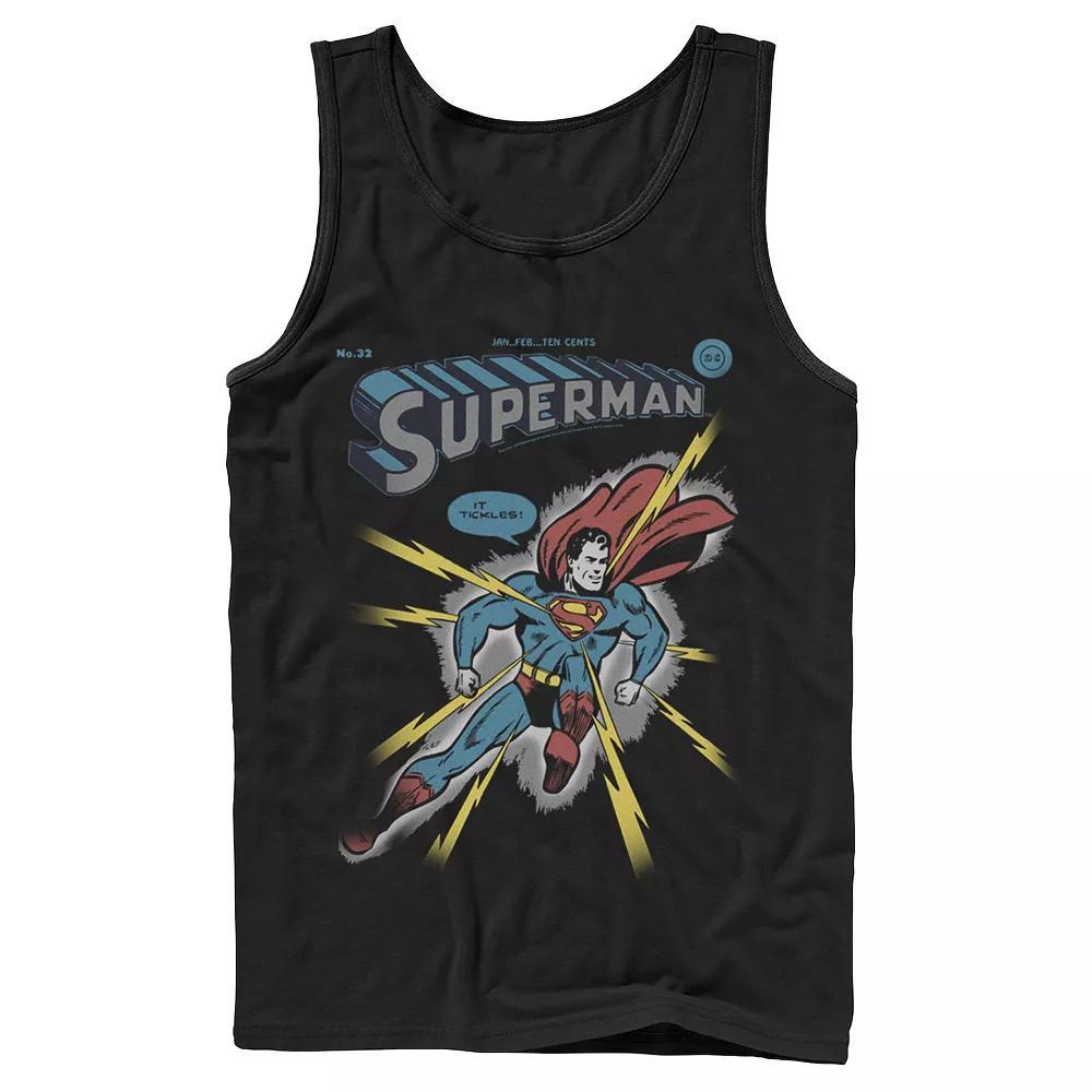 Men's DC Comics Superman Electrified Tank Top, Size: Large, Black Product Image
