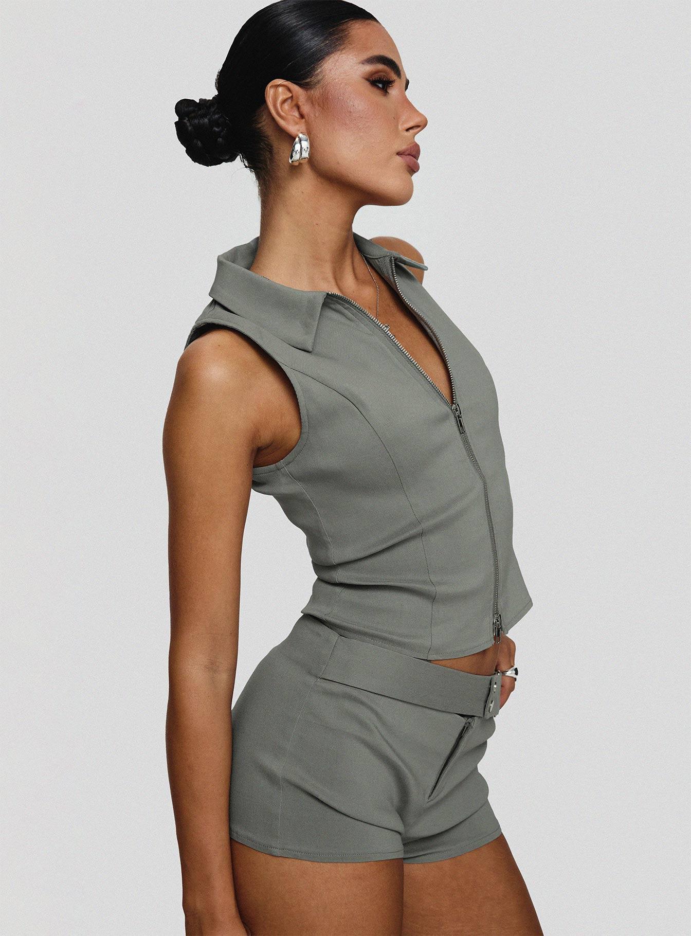 Janae Vest Top Grey Product Image