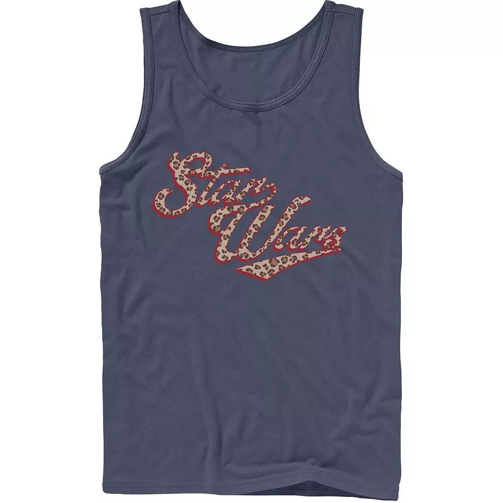 Men's Star Wars Cursive Cheetah Fill Logo Tank Top, Size: Large, Black Product Image