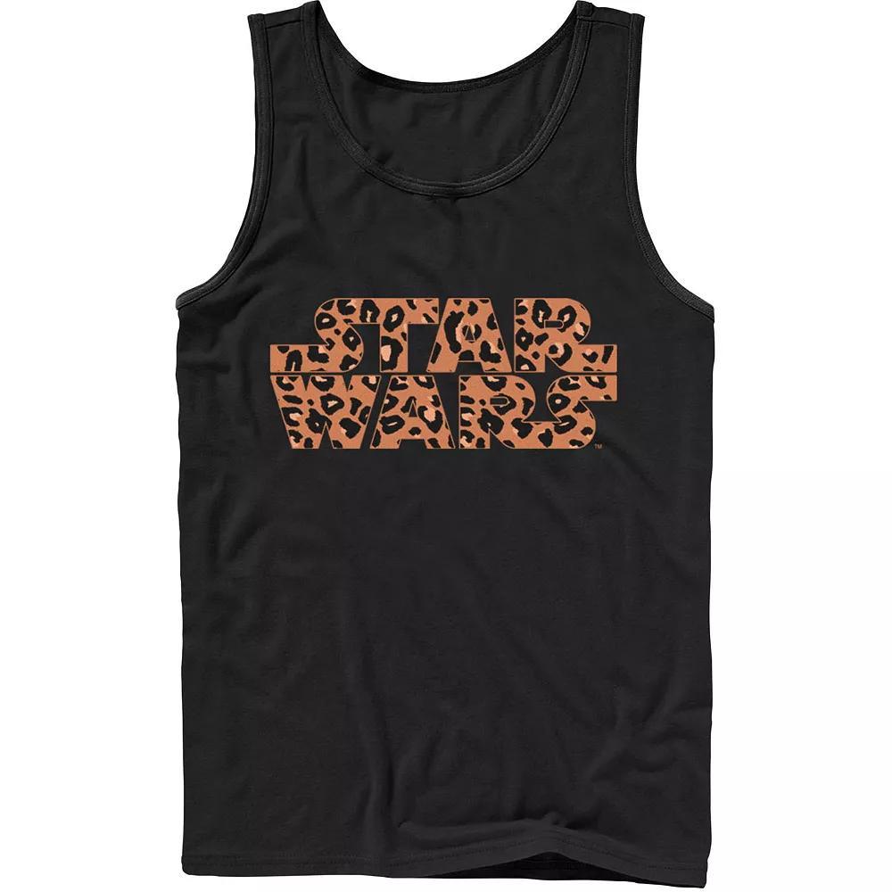Men's Star Wars Basic Logo Cheetah Print Fill Tank Top, Size: XL, Black Product Image