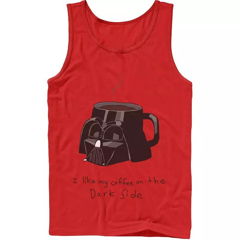 Men's Star Wars Darth Vader Mug I Like My Coffee On The Dark Side Tank Top, Size: Large, White Product Image
