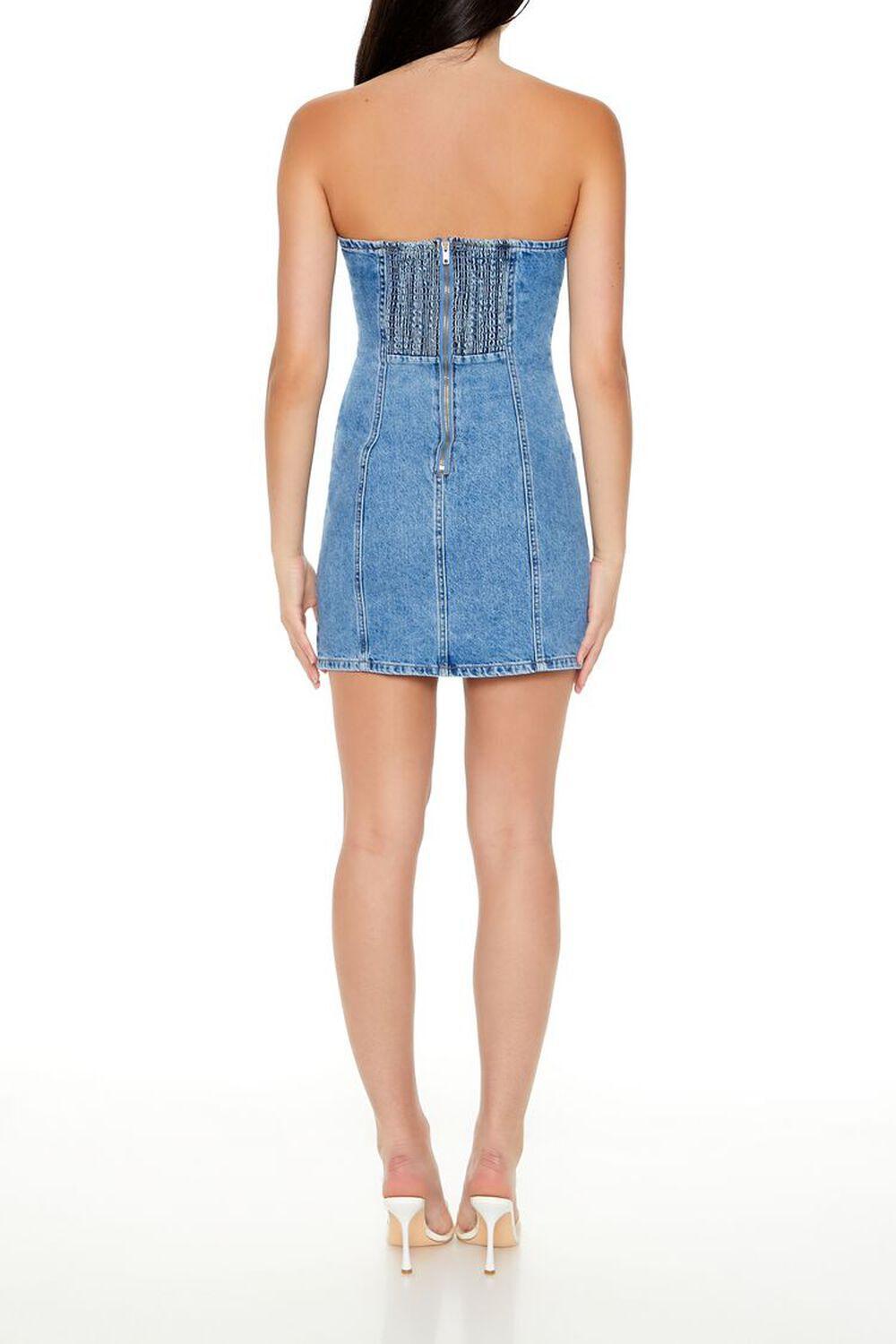 Rhinestone Denim Mini Tube Dress | Forever 21 Product Image
