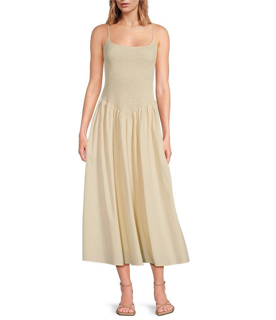 Lucy Paris Hazel Square Neck Sleeveless Smock Drop Waist Dress Product Image