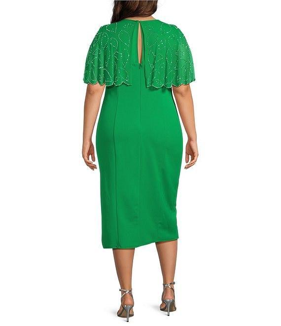 Marina Plus Size Beaded Capelet Dress Product Image