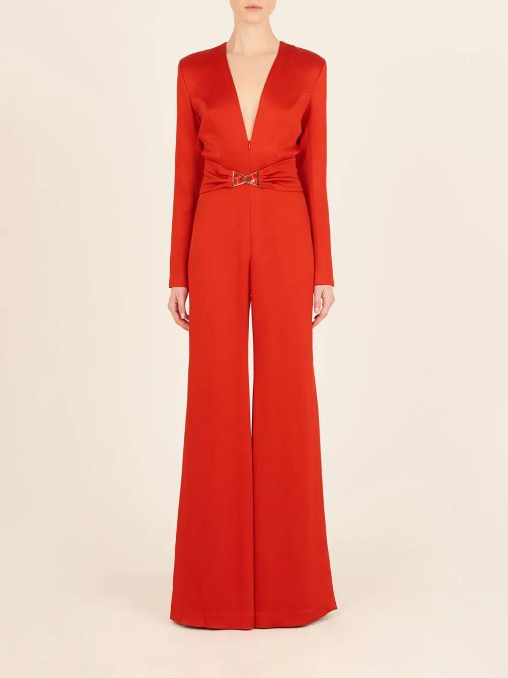 Taboa belted silk jumpsuit Product Image