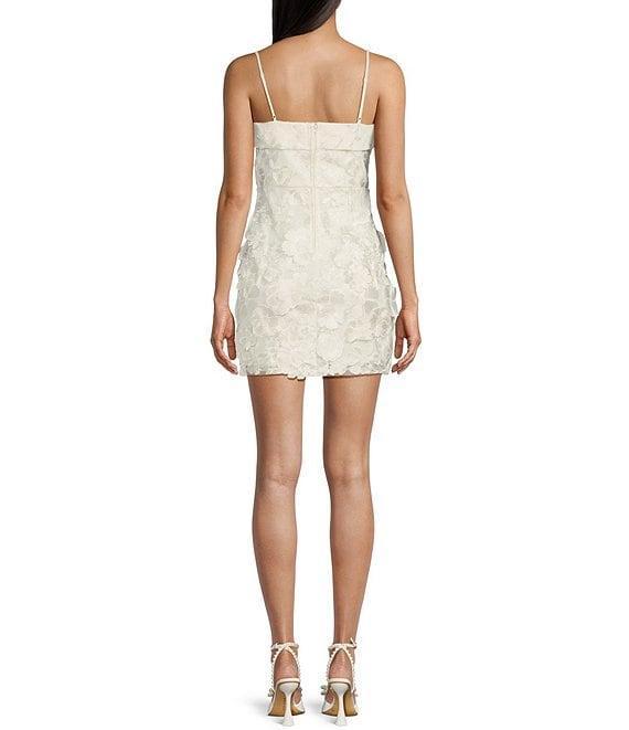 City Vibe Spaghetti Strap Square Neck 3D Flower Slim Dress Product Image