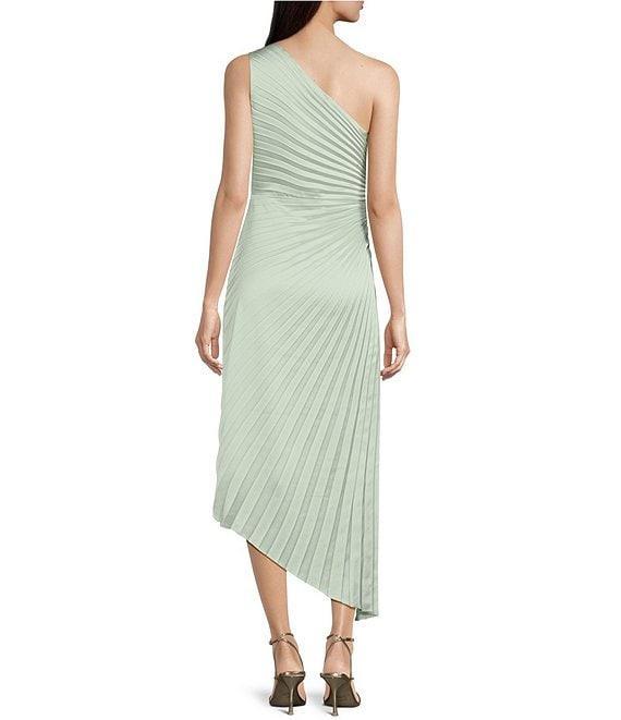 Belle by Badgley Mischka Kelsey Sleeveless One Shoulder Asymmetric Fit and Flare Dress Product Image