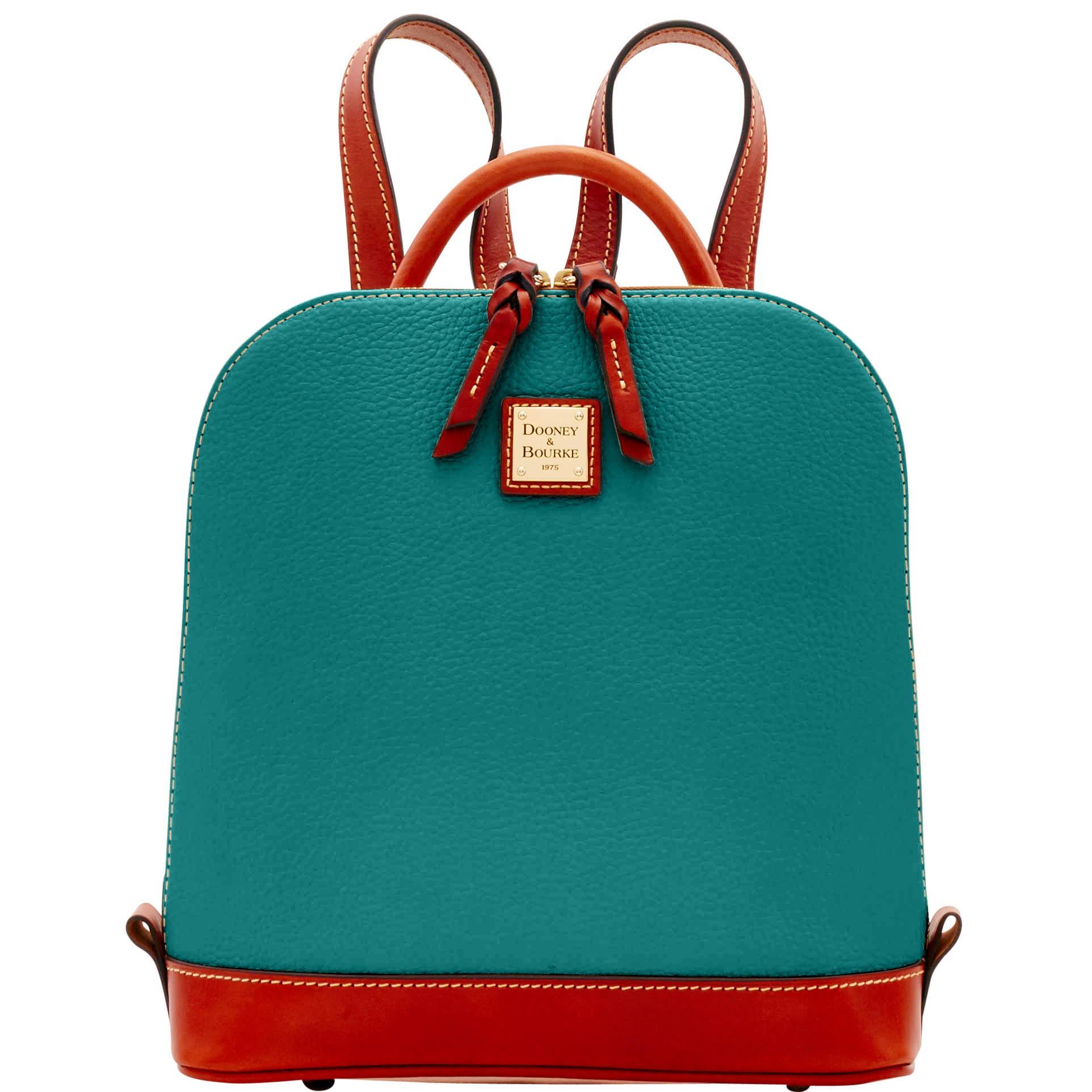 Dooney & Bourke Womens Pebble Grain Zip Pod Leather Backpack in Black Product Image
