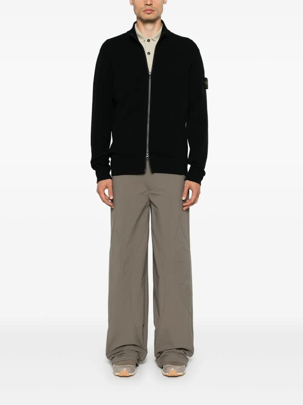 STONE ISLAND Compass-patch Cardigan In V0029 Black Product Image