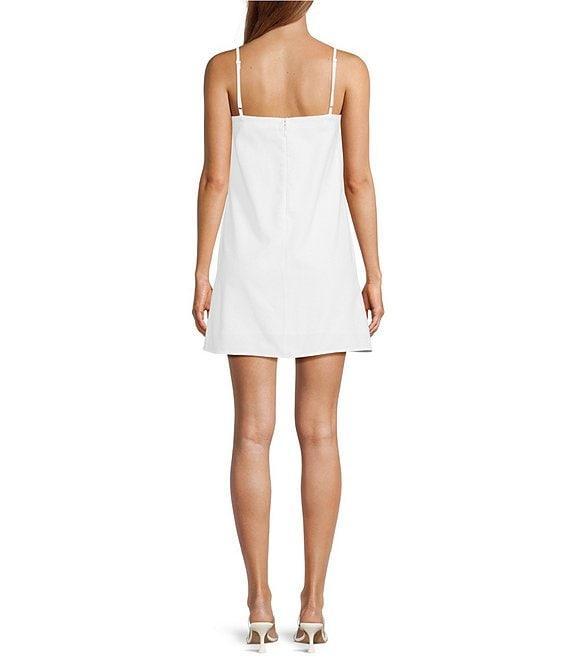 Chelsea & Violet Square Neckline Sleeveless Stitchwork Mini Jet Dress Product Image