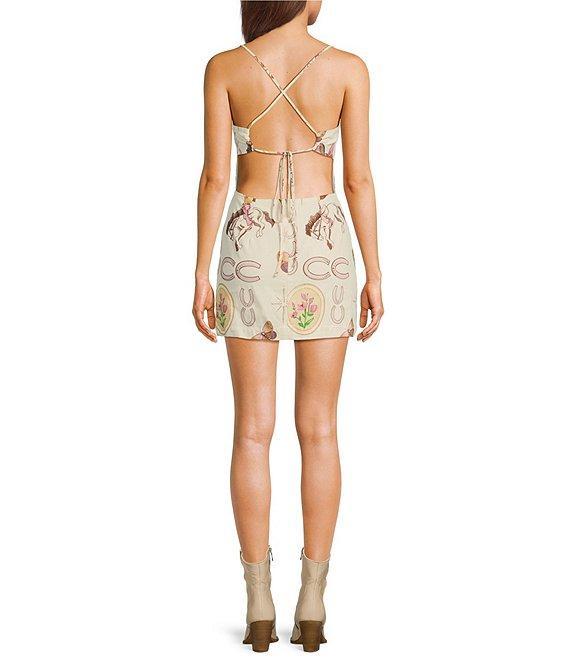 Bailey Rose Let's Rodeo Print Square Neck Mini Dress Product Image