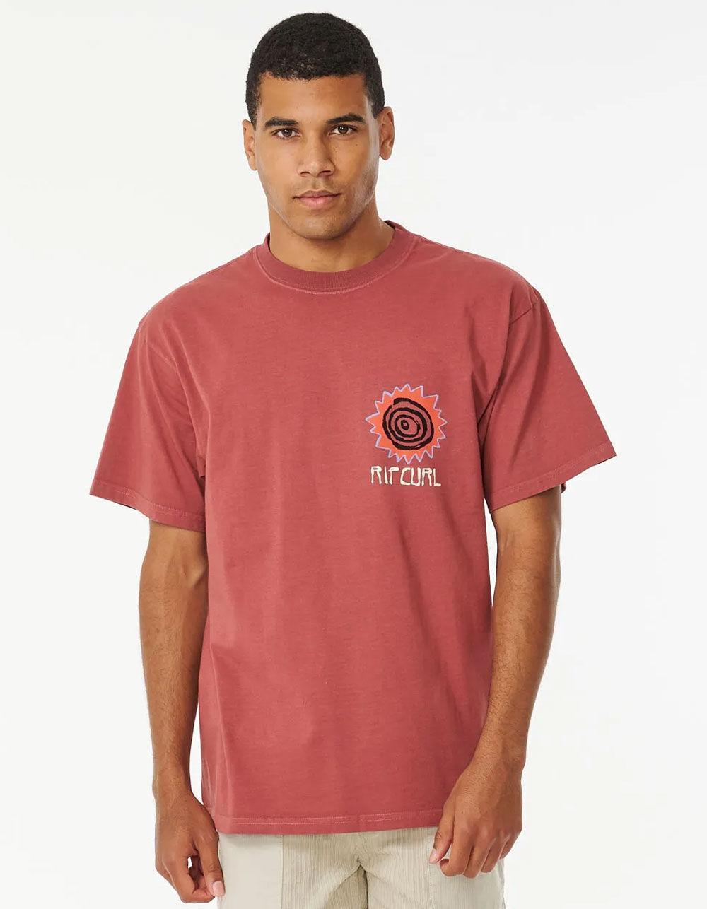 RIP CURL Archive Red Bluff Mens Tee - RED Product Image