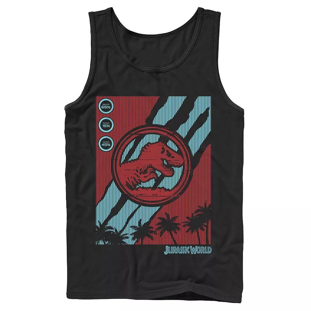 Mens Jurassic World Two Logo Tech Screen Glitch Tank Top Product Image