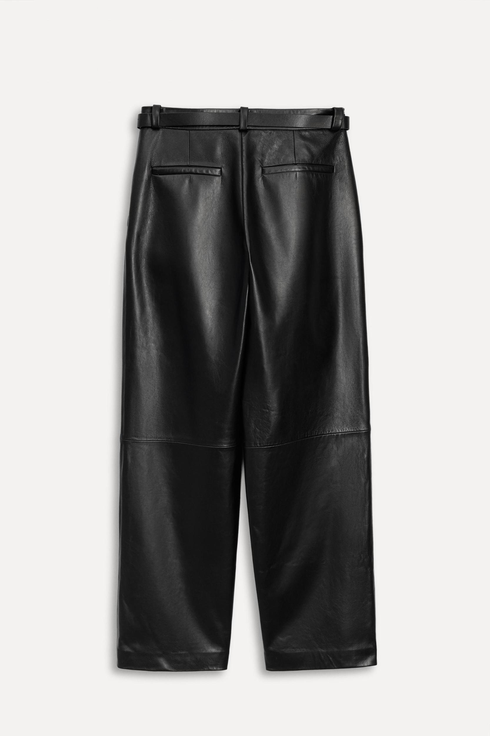 PLEATED LEATHER BELTED PANTS 50TH ANNIVERSARY Product Image