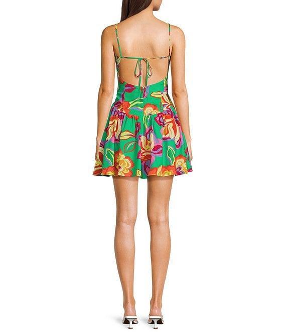 GB Floral Printed Linen Blend Drop Waist Mini Dress Product Image