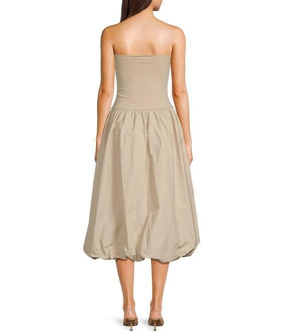 Sadie & Sage Happier Now Strapless Bubble Midi Dress Product Image