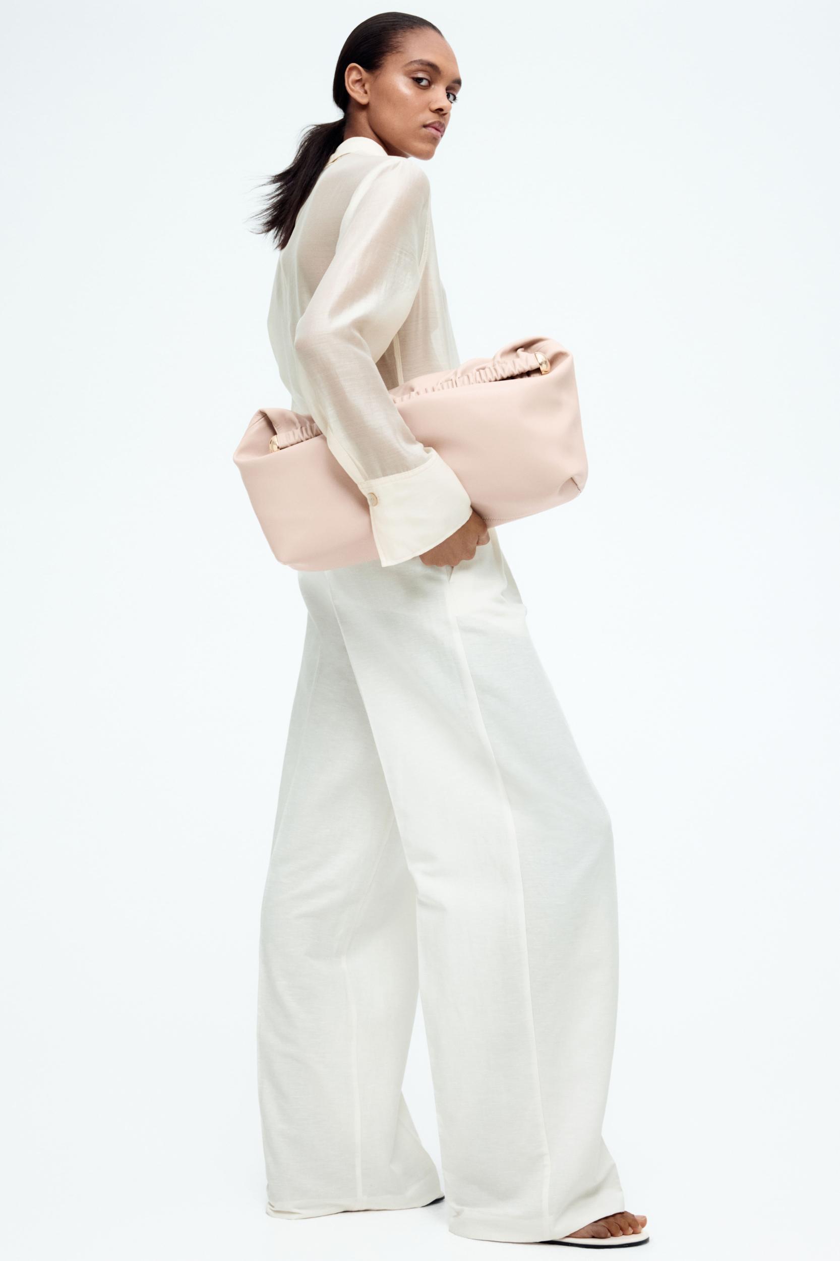 Wide-Leg Linen-Blend Pants Product Image