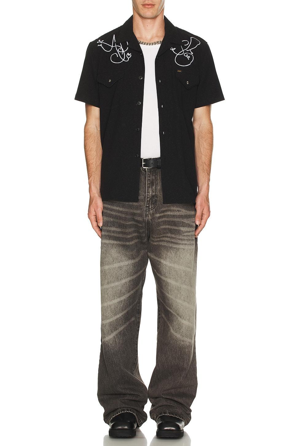 Black Adsb Chain Embroidery Shirt Product Image