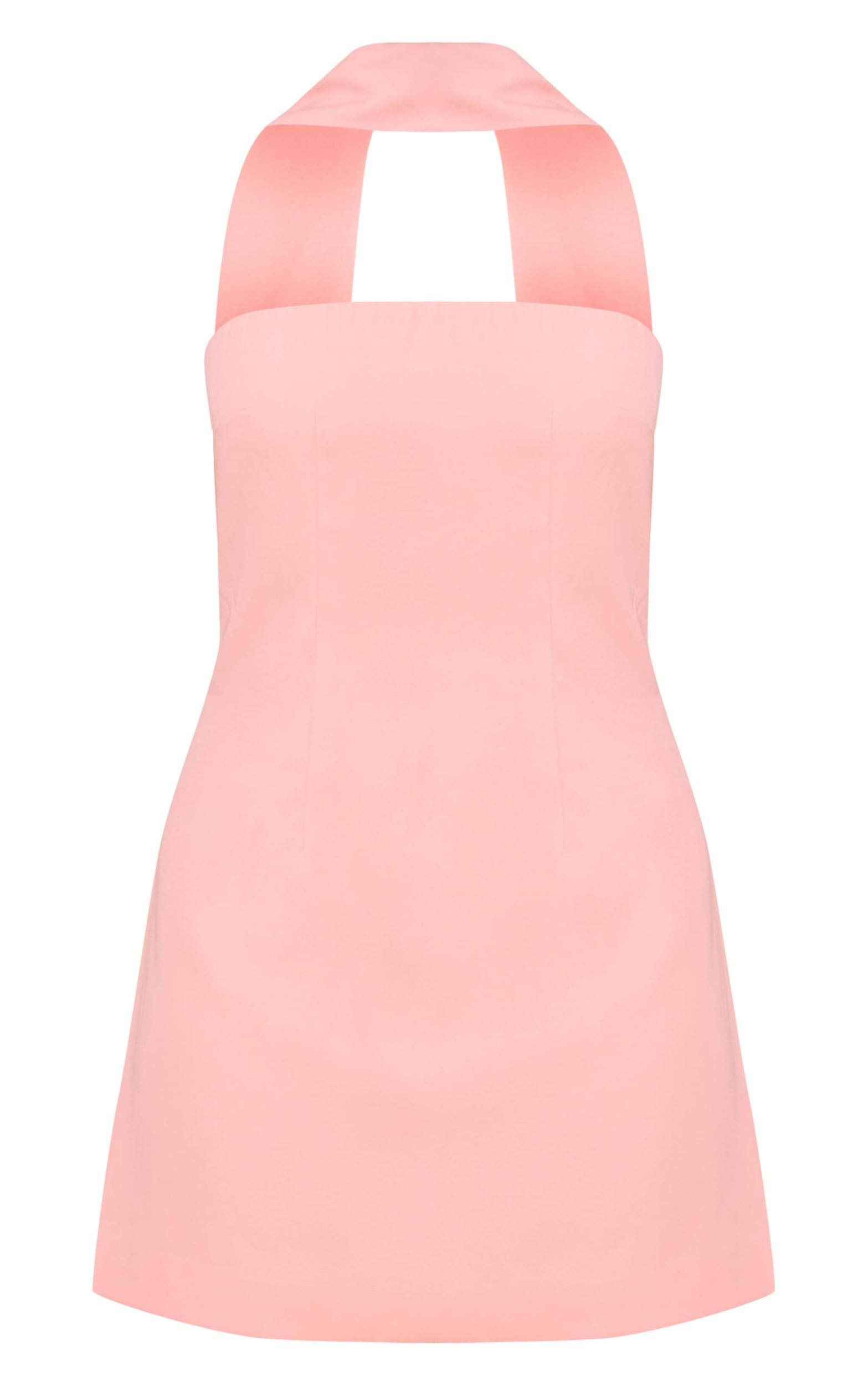 Pink Woven Scarf Detail Bandeau Shift Dress Product Image