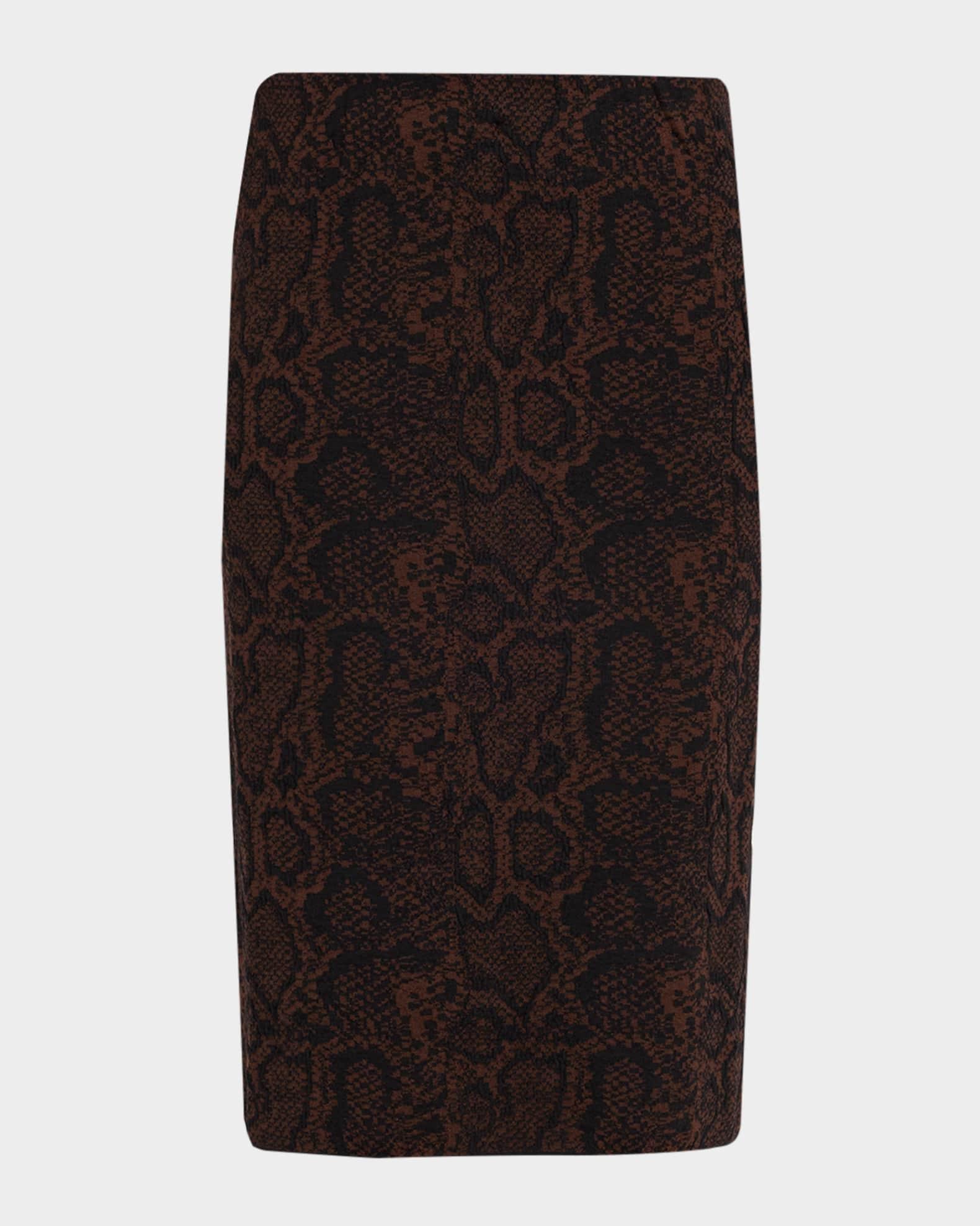 Textured Snake Jacquard Pencil Skirt Product Image